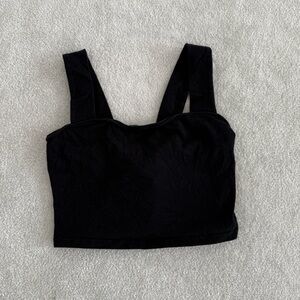 Lush Black Tie Back Crop Top